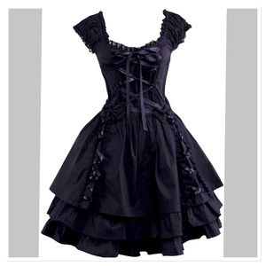 Classic Layered Goth-Dress